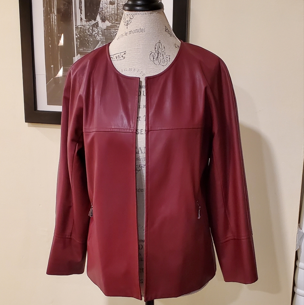 Faux Leather Red Chicos Jacket